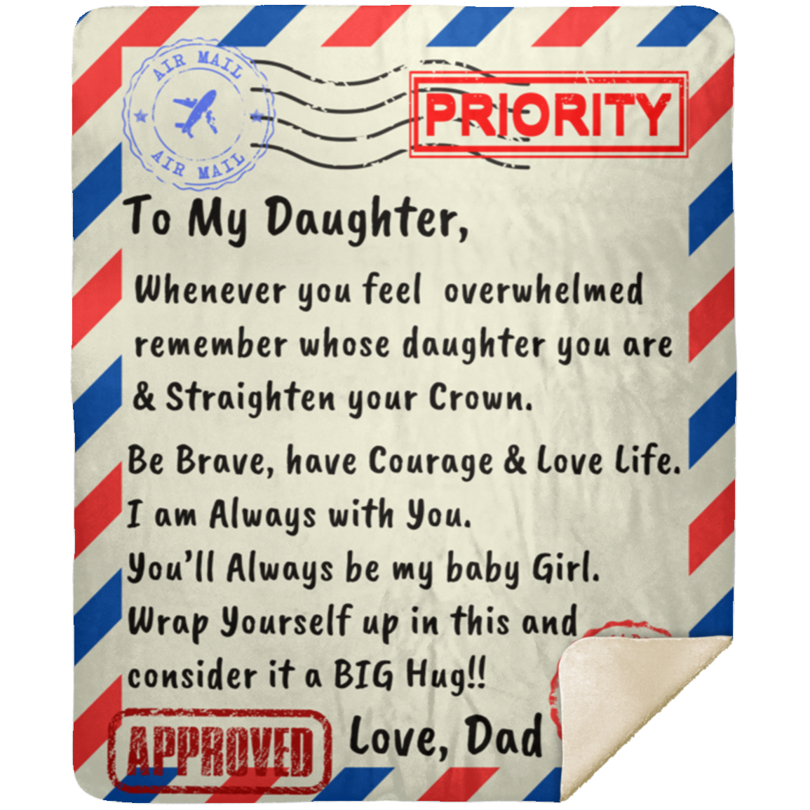 To My Daughter- From Dad-Premium Sherpa Blanket 50x60