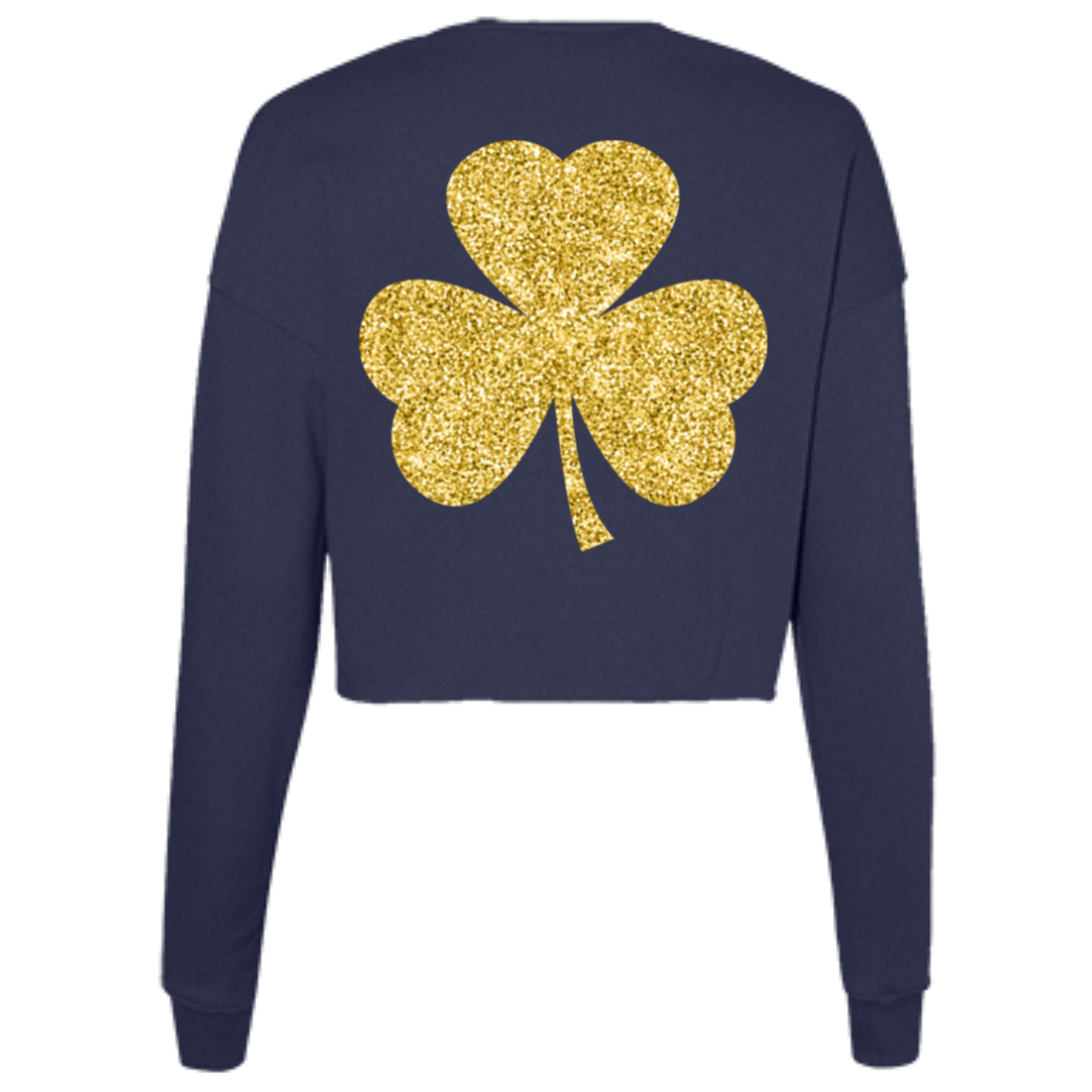 Glitter St. Patrick's Day Sweatshirt Ladies' Cropped Fleece Crew