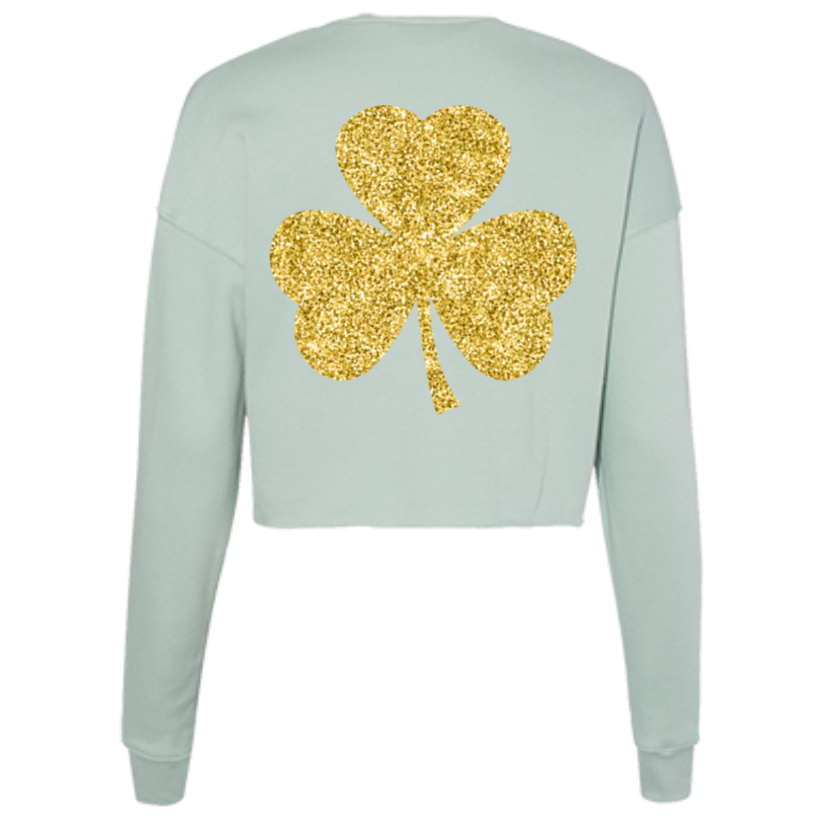 Glitter St. Patrick's Day Sweatshirt Ladies' Cropped Fleece Crew