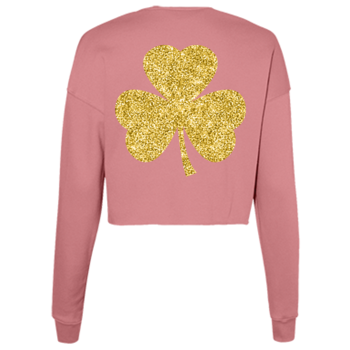 Glitter St. Patrick's Day Sweatshirt Ladies' Cropped Fleece Crew