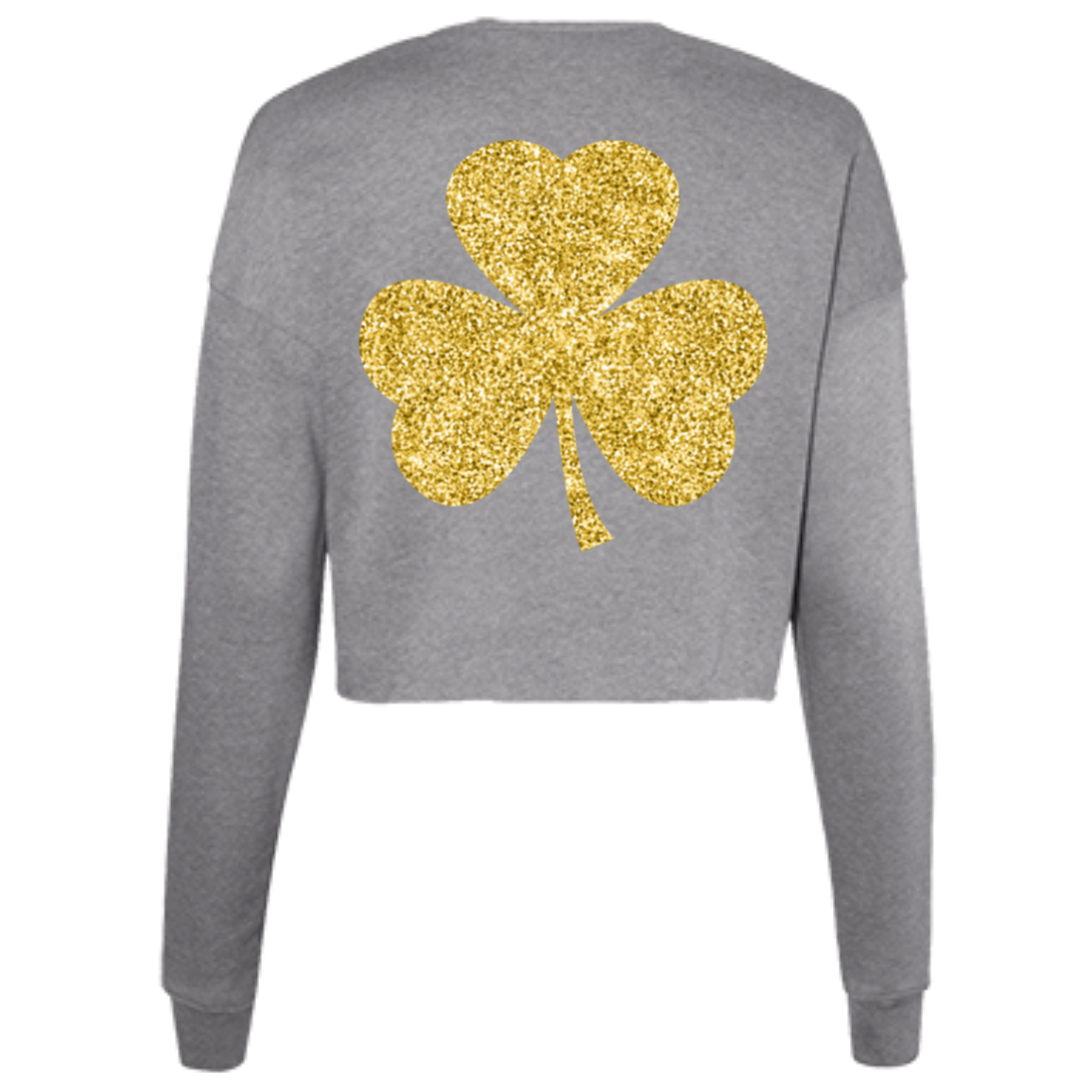 Glitter St. Patrick's Day Sweatshirt Ladies' Cropped Fleece Crew