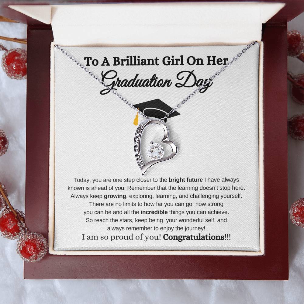 To My Brilliant Girl On Her Graduation Day - Forever Love Necklace