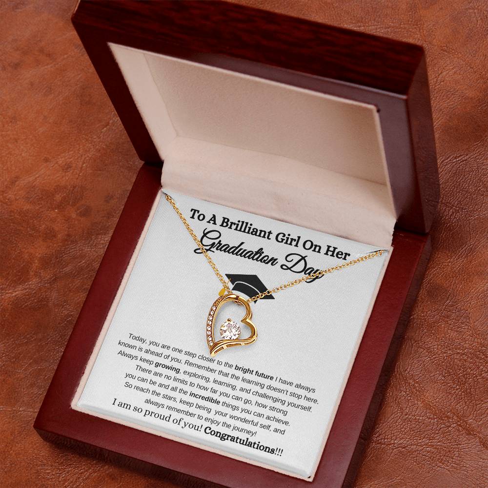 To My Brilliant Girl On Her Graduation Day - Forever Love Necklace