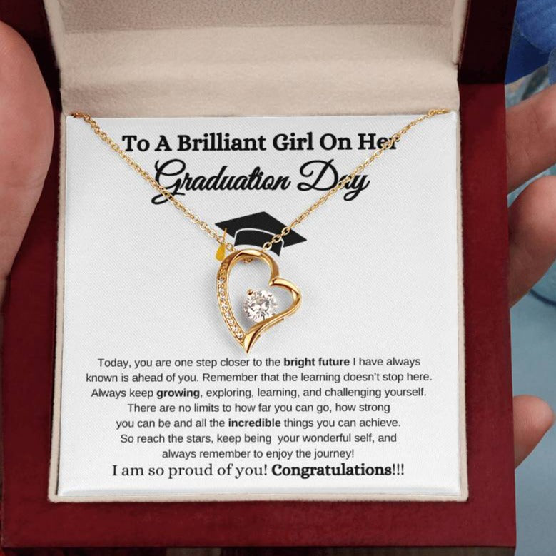 To My Brilliant Girl On Her Graduation Day - Forever Love Necklace