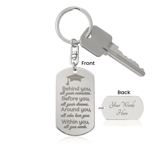 Graduation - Engraved Dog Tag Keychain