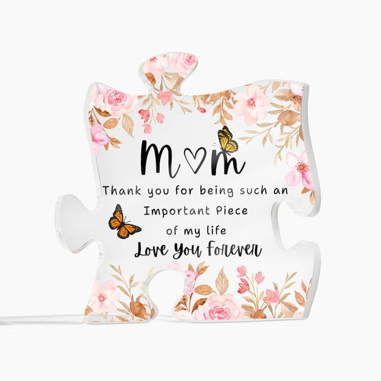 Mom Flower Acrylic Puzzle Plaque