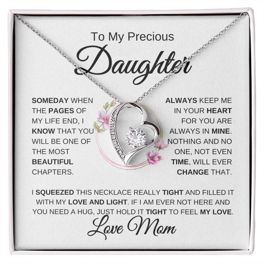 To My Beautiful Daughter - Always Keep Me in Your Heart - Love Mom - Forever Love Necklace