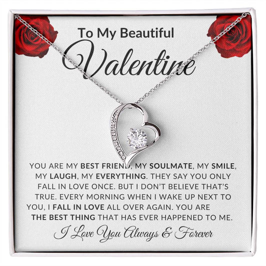 To My Beautiful Valentine - Forever Love Necklace