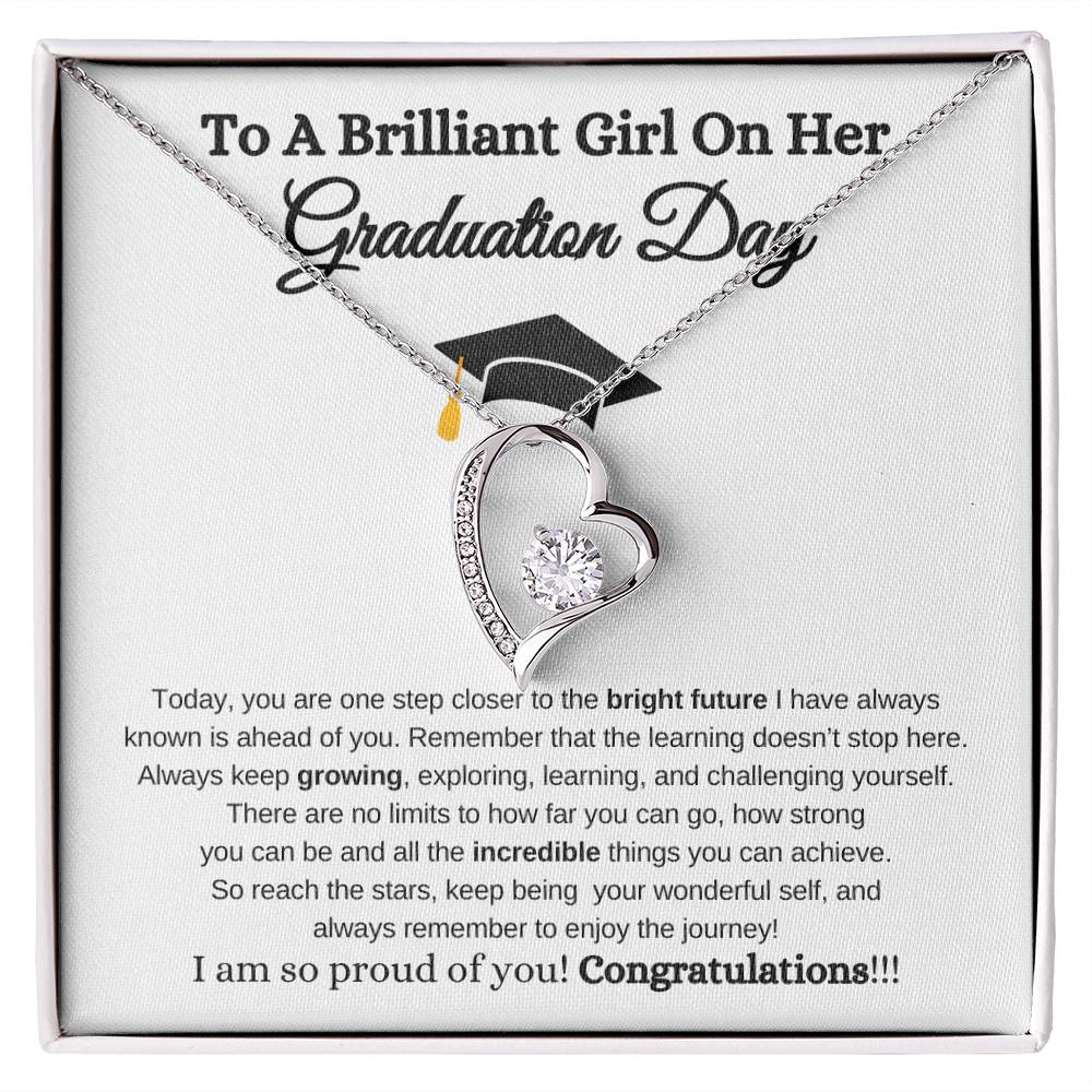 To My Brilliant Girl On Her Graduation Day - Forever Love Necklace