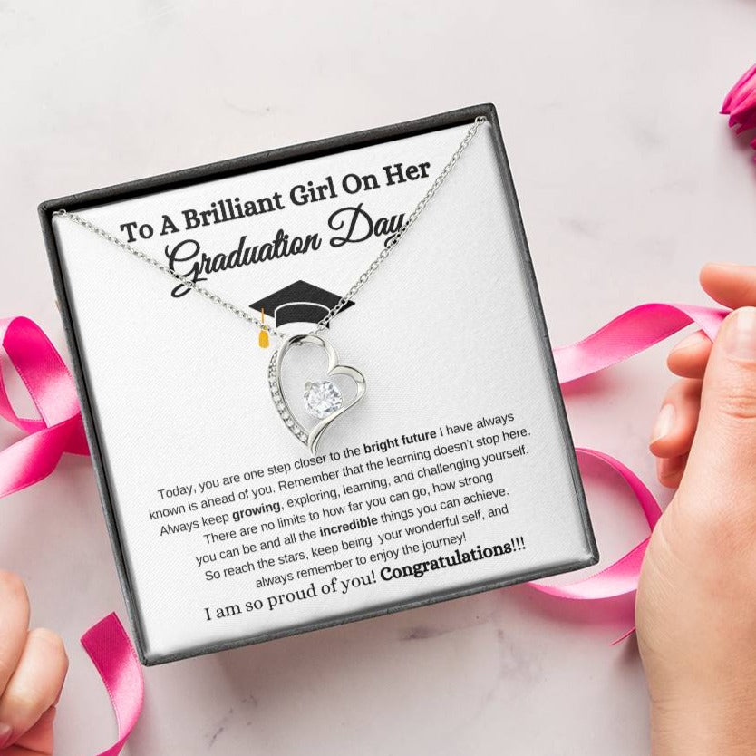 To My Brilliant Girl On Her Graduation Day - Forever Love Necklace