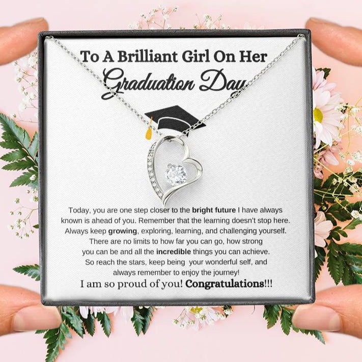 To My Brilliant Girl On Her Graduation Day - Forever Love Necklace