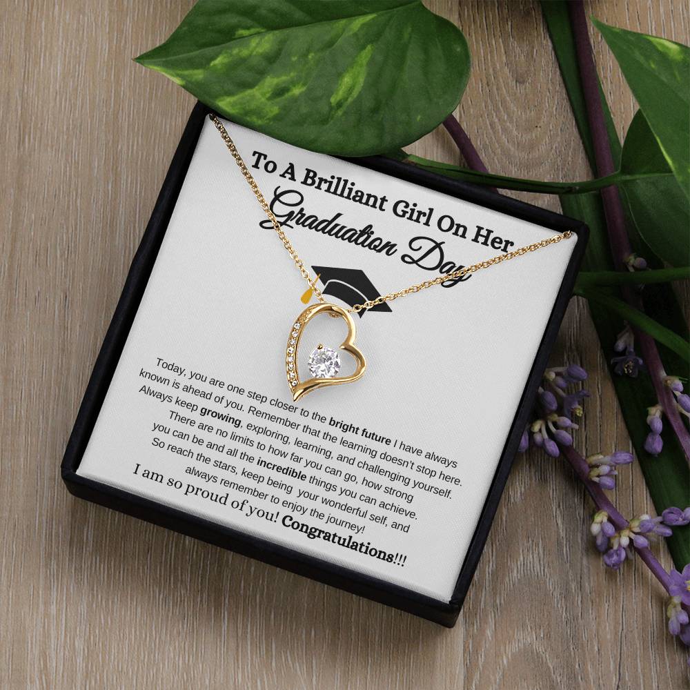 To My Brilliant Girl On Her Graduation Day - Forever Love Necklace