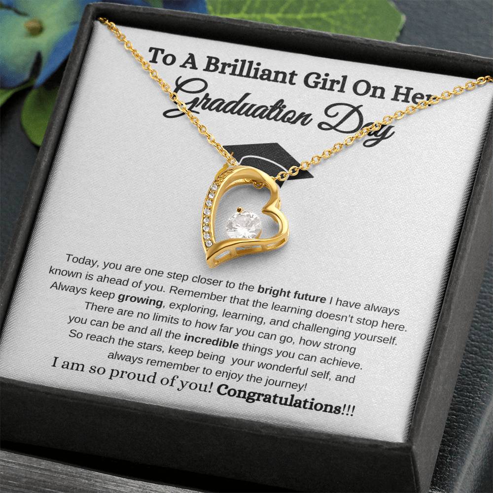 To My Brilliant Girl On Her Graduation Day - Forever Love Necklace